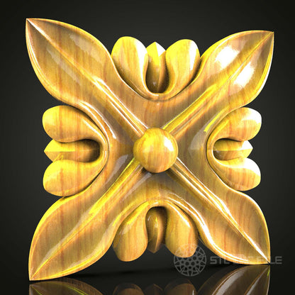 Floral Elegance Wood Carving STL Model for CNC Router, Artcam, Aspire Files, Perfect for Home Wall Decor & Artistic Projects