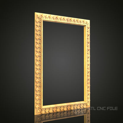 Floral Motif Frame STL Model for CNC Routers - Compatible with Artcam, Aspire  Elegant Wood Art & Decor
