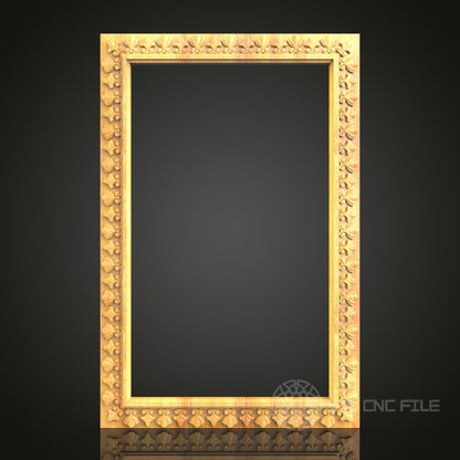 Floral Motif Frame STL Model for CNC Routers - Compatible with Artcam, Aspire  Elegant Wood Art & Decor