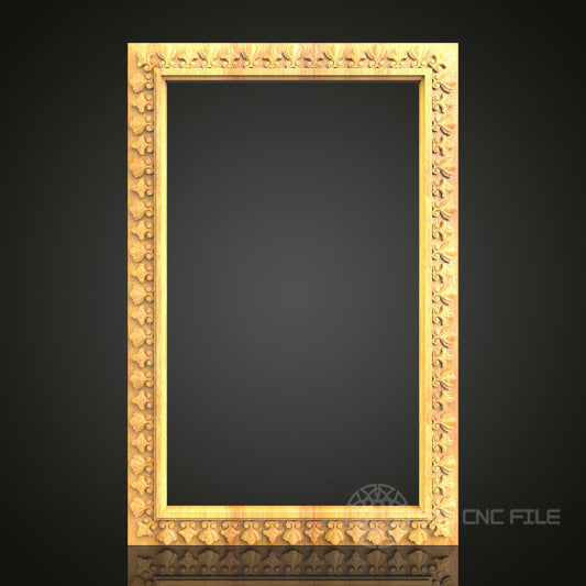 Floral Motif Frame STL Model for CNC Routers - Compatible with Artcam, Aspire  Elegant Wood Art & Decor