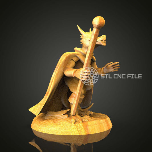 Gargoyle King STL Model for CNC Routers, Gothic Wood Carving Design, Artcam Aspire Compatible, Fantasy Art for Home Decor
