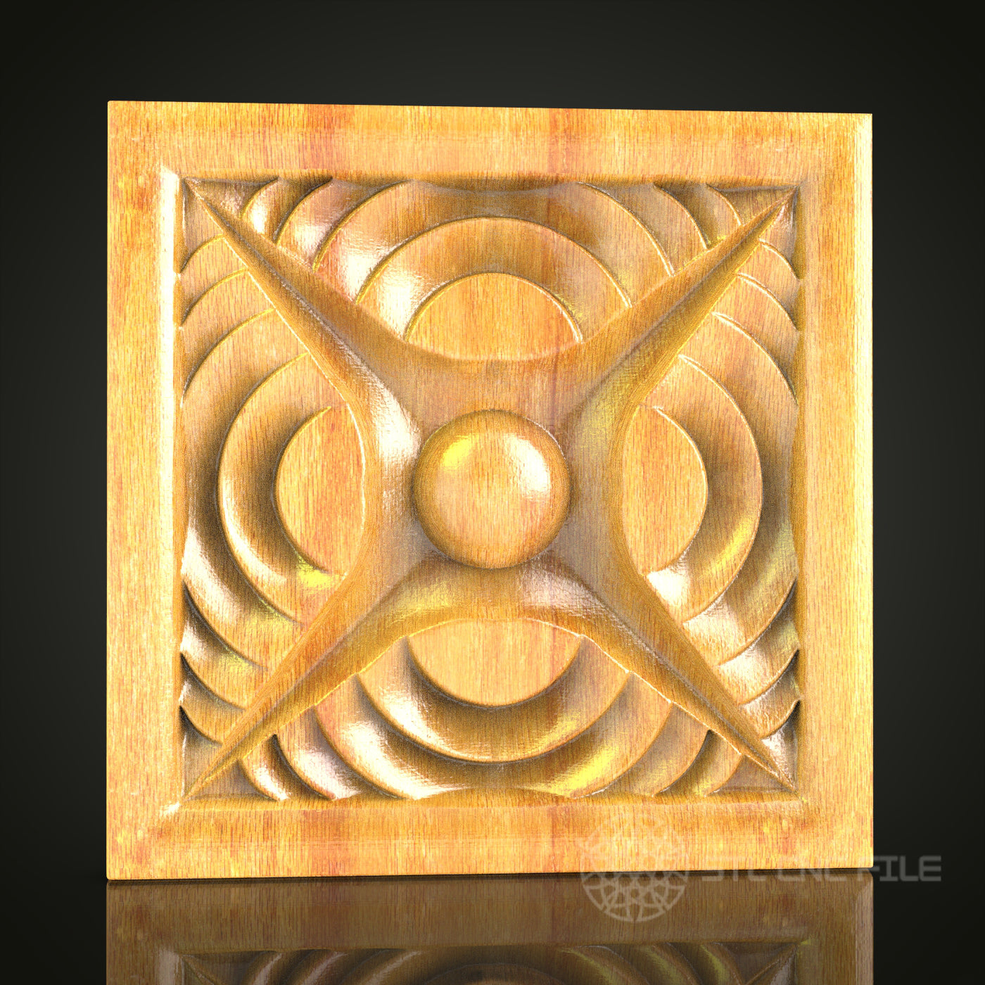 eometric Square Panel STL Model for CNC Router - Modern Wall Decor, Artcam, Aspire, CNC Files