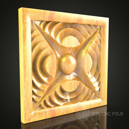 eometric Square Panel STL Model for CNC Router - Modern Wall Decor, Artcam, Aspire, CNC Files