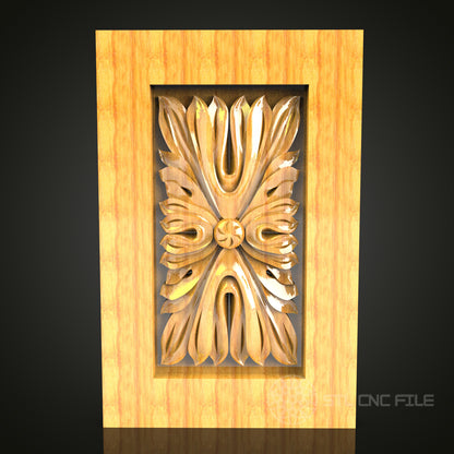 Gothic Arch Leaf Motif STL Model for CNC Wood Engraving