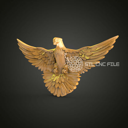 Graceful Dove in Flight 3D STL Model for CNC Routing, Compatible with Artcam & Aspire, Wood Carving File for Peaceful Art and Wall Decor
