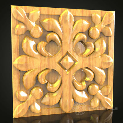 Heart and Leaves CNC Wood Panel, STL Model for Elegant Wall Decor, Router Engraved Art