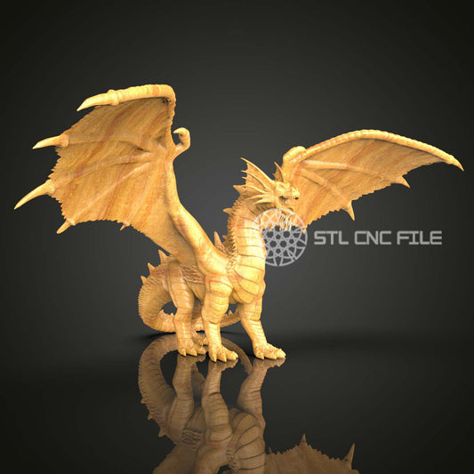 Imperial Dragon STL Model for CNC Wood Carving, Majestic Artcam & Aspire Engraving File, Exquisite Wall Decor, Mythical CNC Art