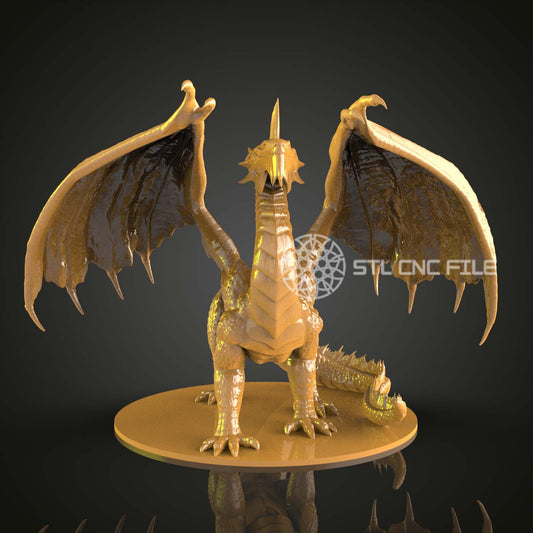 Impressive Dragon STL Model - CNC Router File, Artcam Aspire, Wall Decor Art, Wood Carving CNC Design