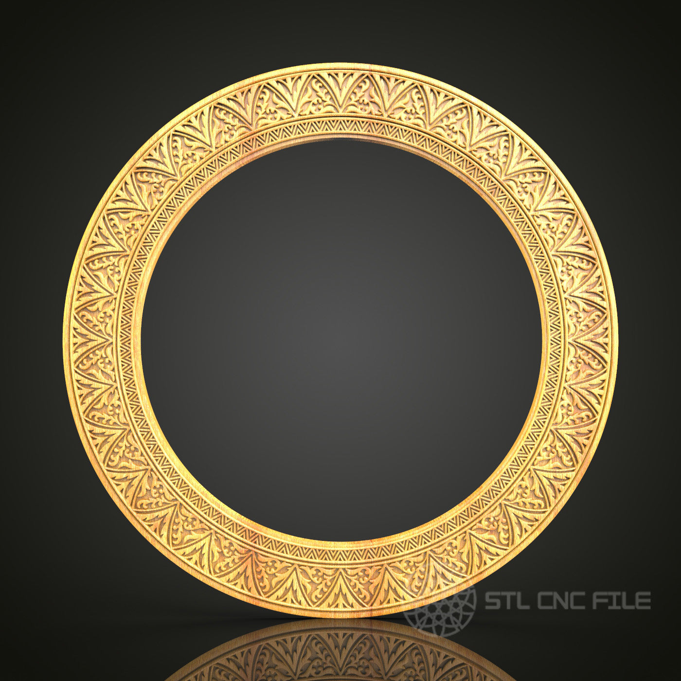 Intricate Tribal Round Frame STL Model for CNC Router, Artcam Aspire Compatible, Exquisite Wall Art