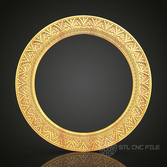 Intricate Tribal Round Frame STL Model for CNC Router, Artcam Aspire Compatible, Exquisite Wall Art