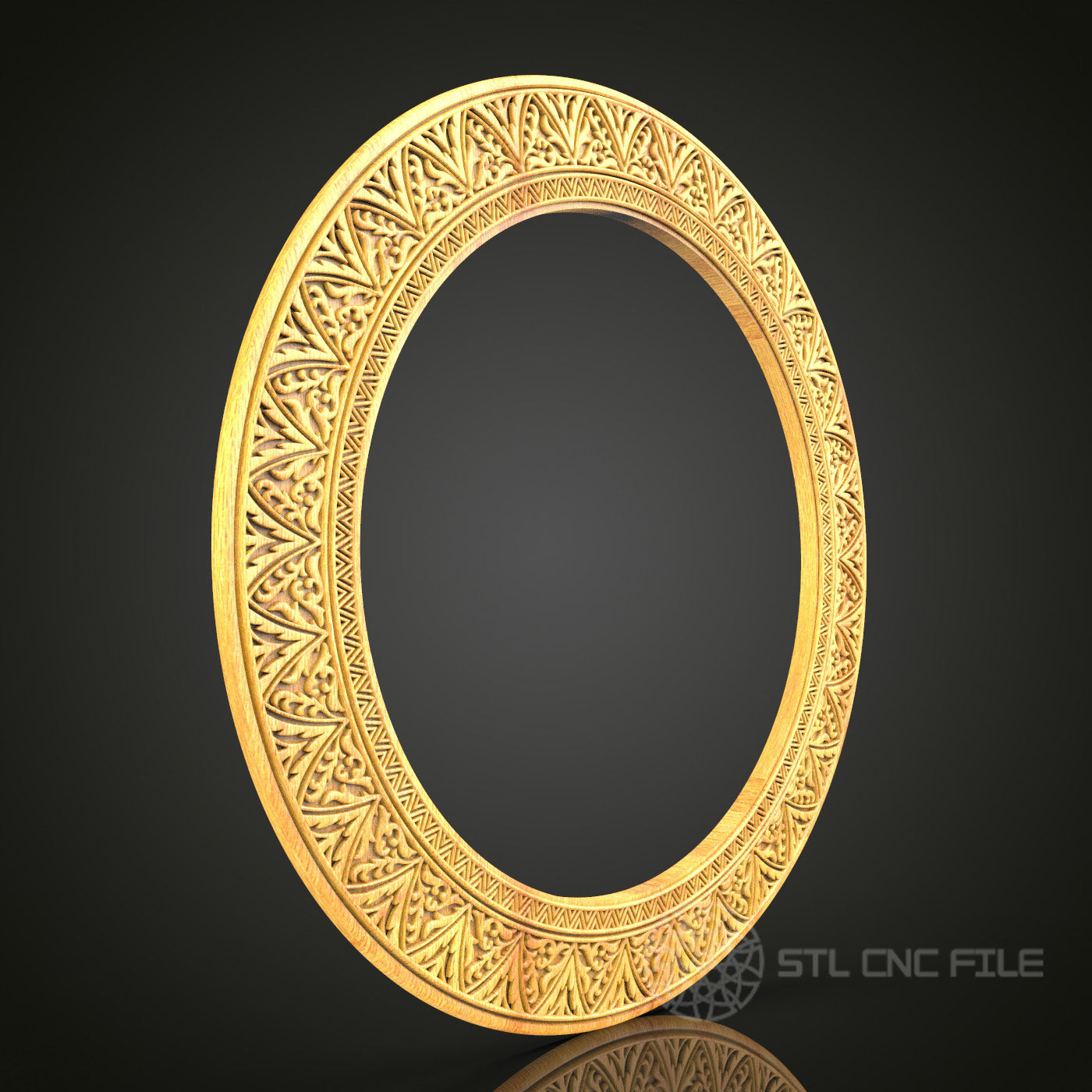Intricate Tribal Round Frame STL Model for CNC Router, Artcam Aspire Compatible, Exquisite Wall Art