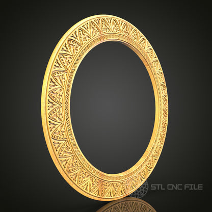 Intricate Tribal Round Frame STL Model for CNC Router, Artcam Aspire Compatible, Exquisite Wall Art