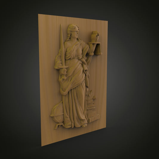 Lady Justice 3D Relief Model 3d