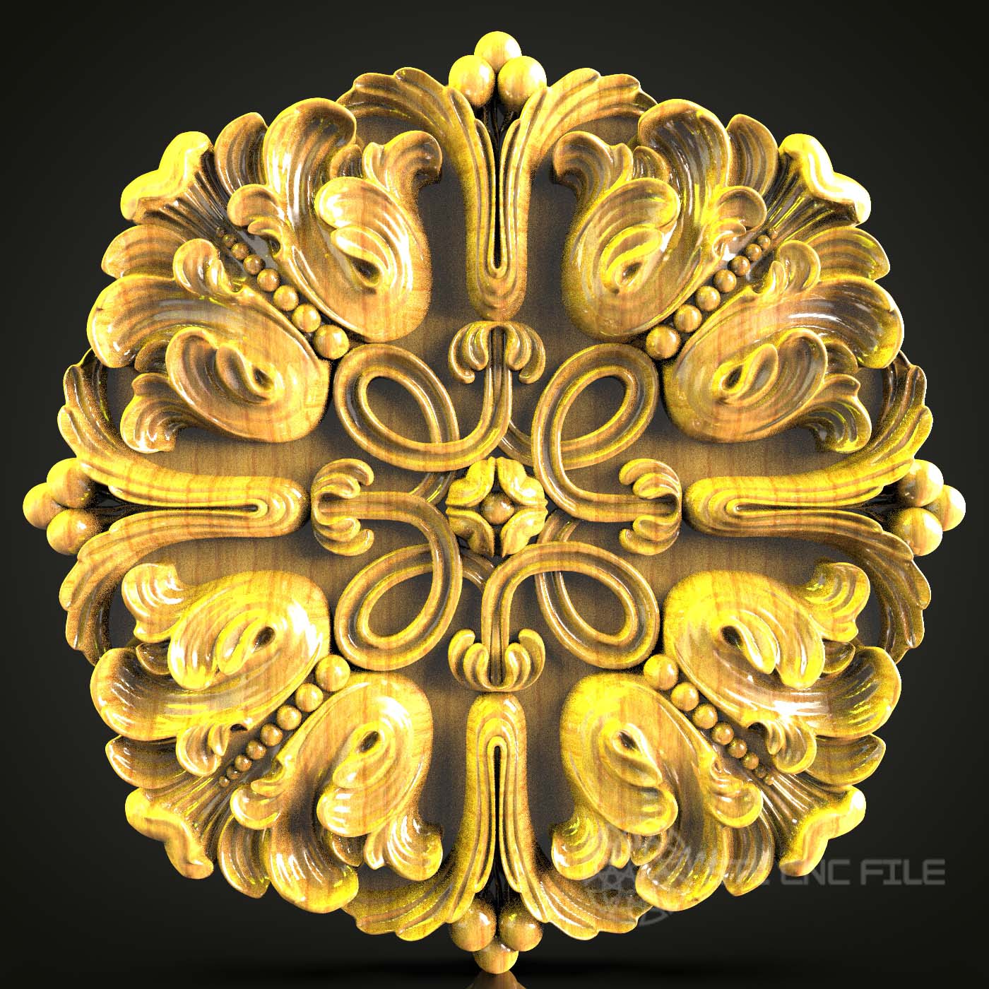 Lavish Baroque Wood Carving, CNC Router Art, STL Model for Luxurious Wall Decor
