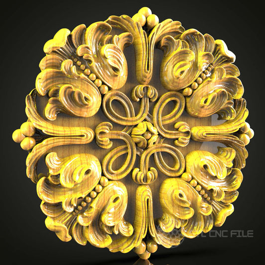 Lavish Baroque Wood Carving, CNC Router Art, STL Model for Luxurious Wall Decor