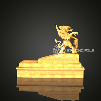 London Dragon Gargoyle STL Model - CNC Engraving File, Artcam/Aspire, Gothic Wood Carving Art, City of London Wall Decor