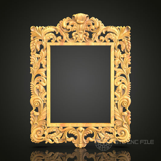 Luxurious Rococo Mirror Frame STL Model for CNC - Artcam, Aspire, CNC Router Files, Woodworking, Home Decor