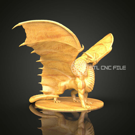 Majestic Dragon STL Model for CNC Router, Mythical Wood Carving File, Artcam & Aspire, Home Wall Decor, Digital CNC Artwork
