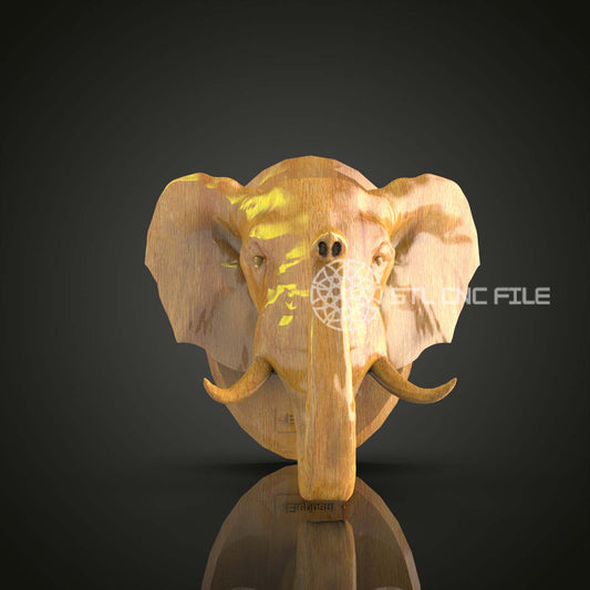 Majestic Tusker - Elephant Head STL Model, CNC Wood Carving, ArtcamAspire Engraving, Safari Decor