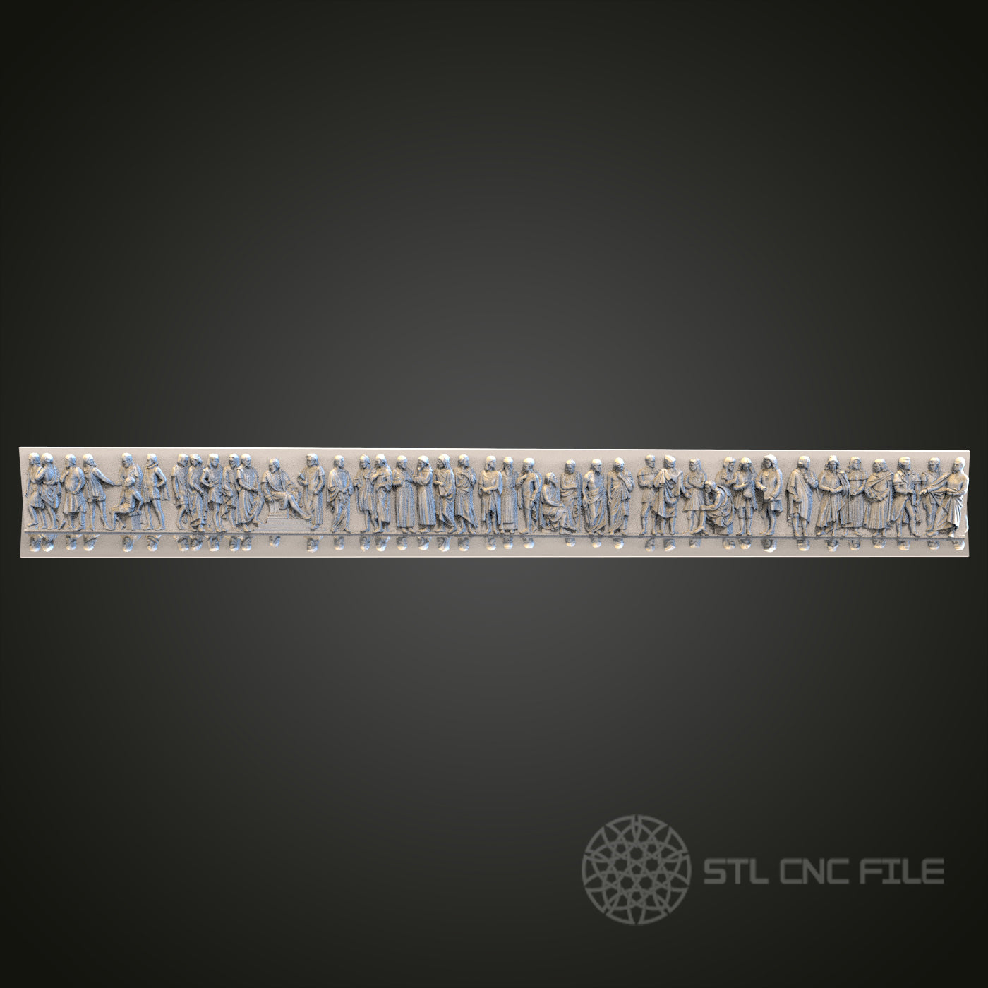 Medieval Procession STL Model for CNC Router, Artcam, Aspire, Decorative Long Wall Panel