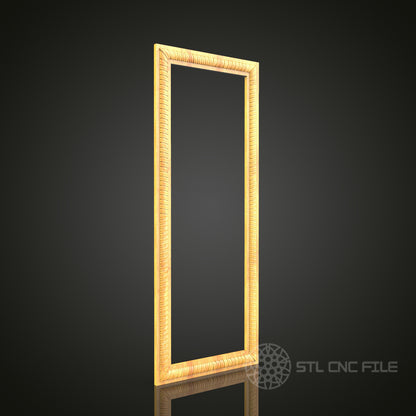 Minimalist Textured Frame STL Model for CNC Routers, Compatible with Artcam and Aspire - Elegant Wood Art and Wall Decor