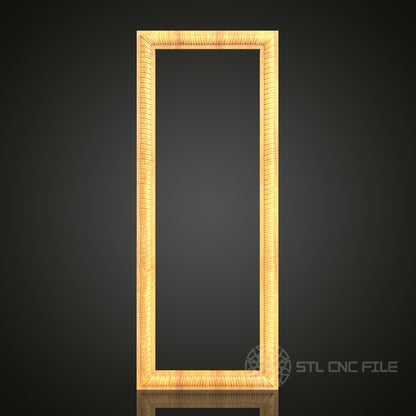 Minimalist Textured Frame STL Model for CNC Routers, Compatible with Artcam and Aspire - Elegant Wood Art and Wall Decor
