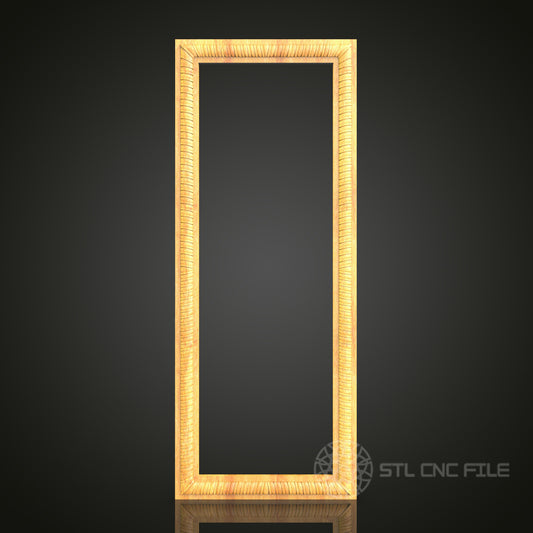 Minimalist Textured Frame STL Model for CNC Routers, Compatible with Artcam and Aspire - Elegant Wood Art and Wall Decor