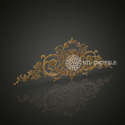 Modèle Baroque STL pour Gravure CNC, Fichiers de Luxe pour Artcam et Aspire, Décoration Murale en Bois, Art CNC Sophistiqué, Design Floral 3D, Élégance Classique