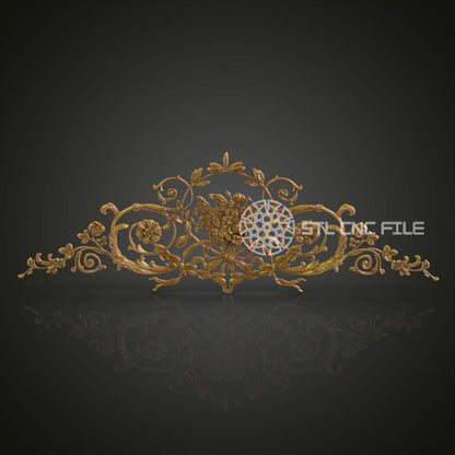 Modèle Baroque STL pour Gravure CNC, Fichiers de Luxe pour Artcam et Aspire, Décoration Murale en Bois, Art CNC Sophistiqué, Design Floral 3D, Élégance Classique
