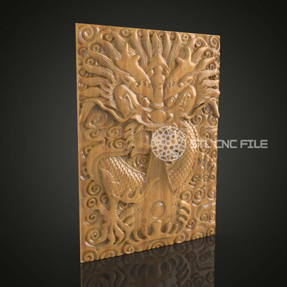 Modèle Dragon Celtique pour CNC, Fichier STL Gravure en Bois, Art 3D Mythologique pour Artcam, Décor Mural Fantastique, Fichiers CNC Élaborés, Aspire à l'Élégance