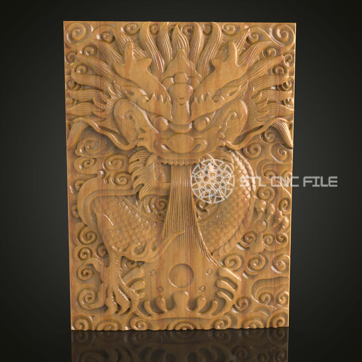 Modèle Dragon Celtique pour CNC, Fichier STL Gravure en Bois, Art 3D Mythologique pour Artcam, Décor Mural Fantastique, Fichiers CNC Élaborés, Aspire à l'Élégance