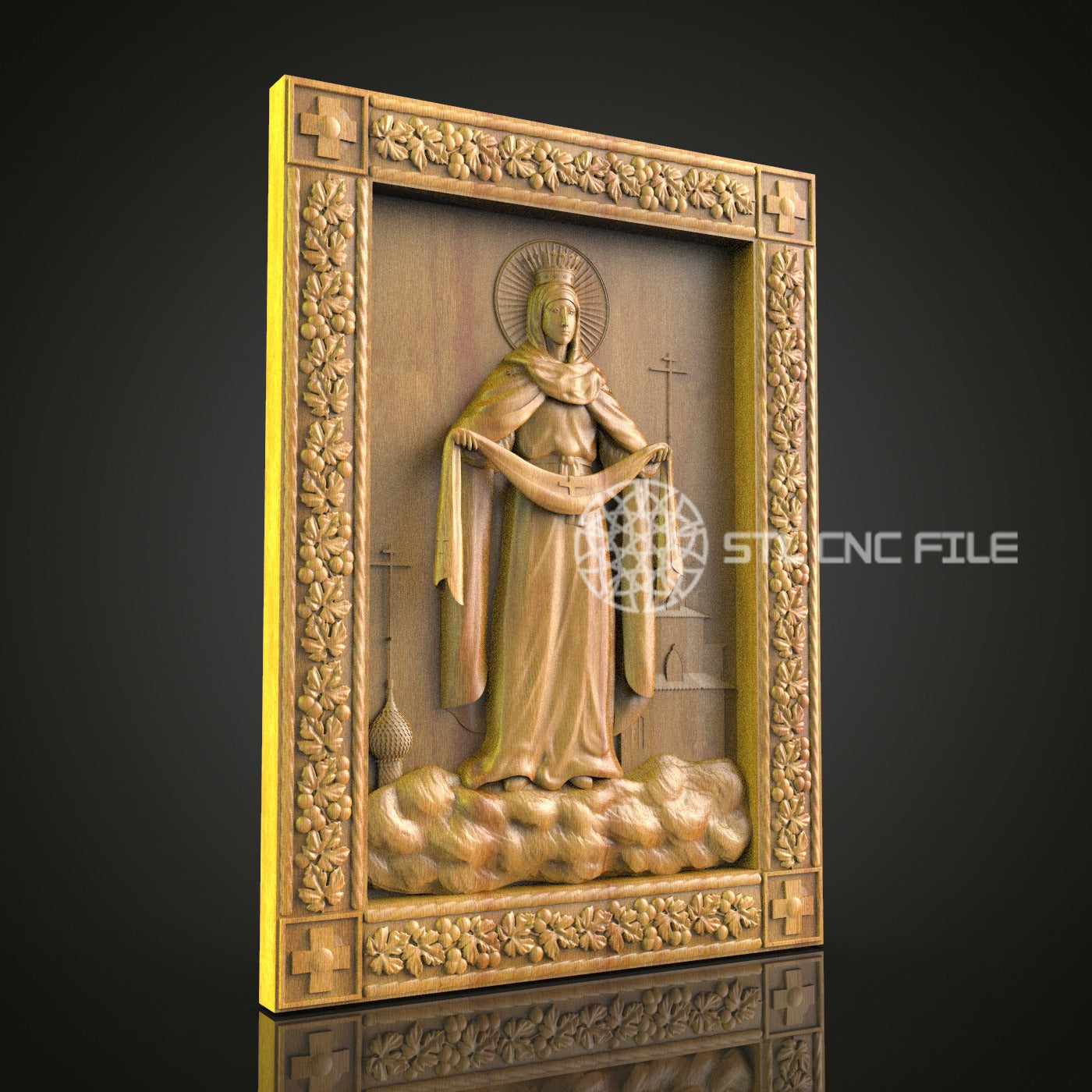 Medieval Saint Bas-Relief STL Model for CNC Router, Artcam, Aspire – Religious Wall Art Decor