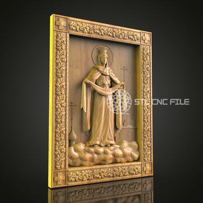 Medieval Saint Bas-Relief STL Model for CNC Router, Artcam, Aspire – Religious Wall Art Decor