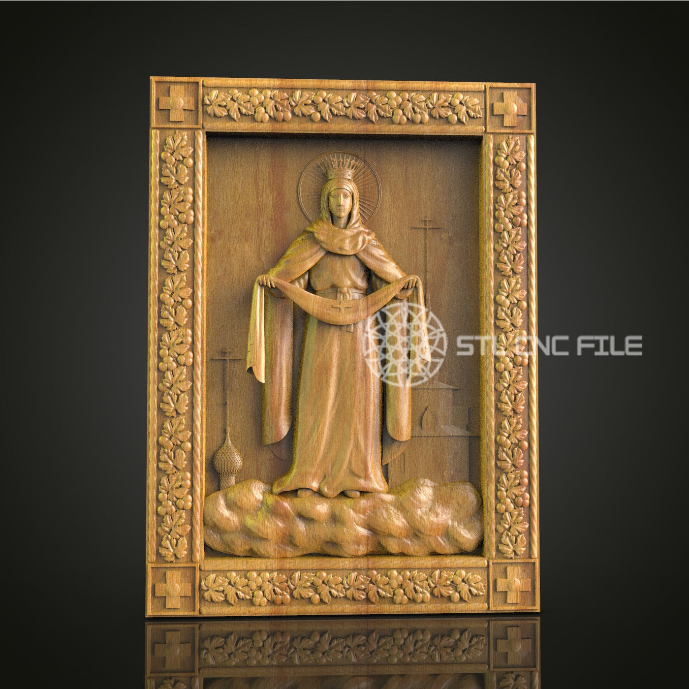 Medieval Saint Bas-Relief STL Model for CNC Router, Artcam, Aspire – Religious Wall Art Decor