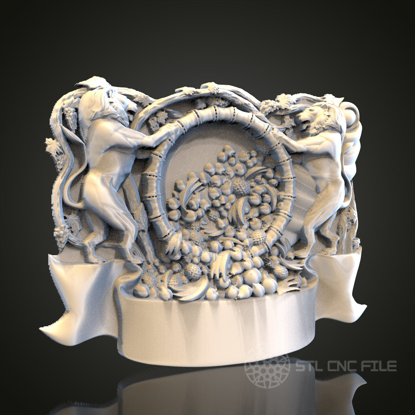 Mythical Harvest Gods STL Model for CNC Router, Artcam, Aspire, Decorative Fruit Wall Art