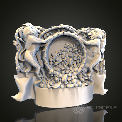 Mythical Harvest Gods STL Model for CNC Router, Artcam, Aspire, Decorative Fruit Wall Art