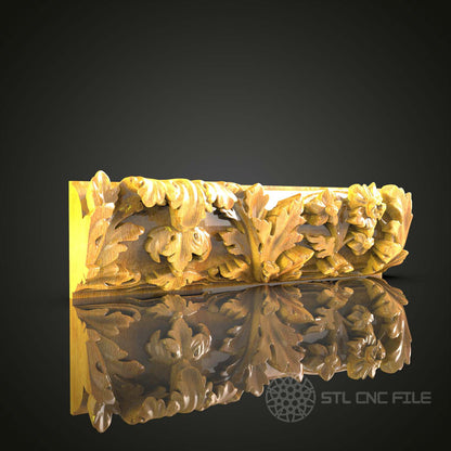 Oak Leaves and Flowers STL Model - CNC Carving Design, Router Engraver Files for Wood Art, Compatible with Artcam & Aspire, Home Wall Decor