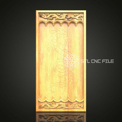 Oriental Dragon Engraved STL Model, CNC Woodworking File, Artcam Aspire Carving Design, Traditional Wall Clock Decor, CNC Dragon Art