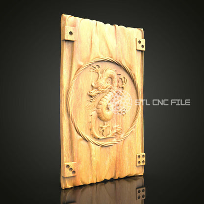 Oriental Dragon STL Model, CNC Router File for Engraving, Wood Art Wall Decor, Aspire Artcam Design, Elegant Timepiece Clock Plan