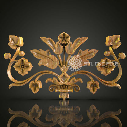 Ornamental Floral Design STL Model for CNC Router Engraving, Digital Carving Files, Elegant Wood Art, Wall Decor Craft, 3D Artcam Aspire, Home Decor CNC
