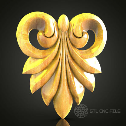 Ornate Fleur-de-Lis STL Model - CNC Router File for Wood Engraving, Artcam & Aspire, Classic Wall Decor Art, CNC Woodworking