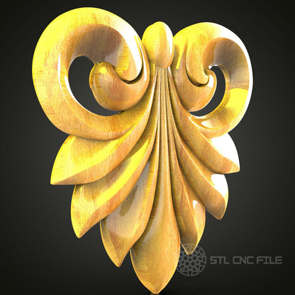 Ornate Fleur-de-Lis STL Model - CNC Router File for Wood Engraving, Artcam & Aspire, Classic Wall Decor Art, CNC Woodworking