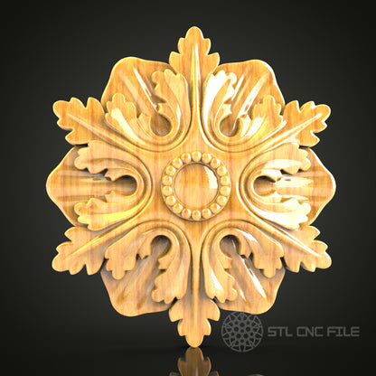 Ornate Oak Leaf STL Model for CNC Router and Engraver