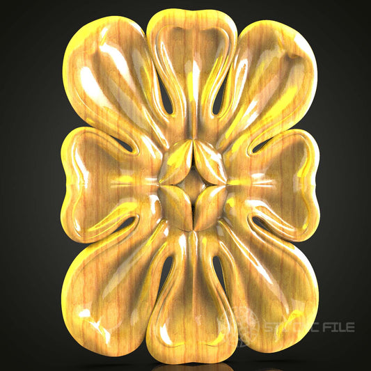 Ornate Wooden Floral Relief - CNC Carved, Perfect for Wall Art and Home Decor, Includes STL, Artcam, Aspire Files