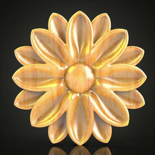 Radiant Daisy Flower STL Model, CNC Router Engraver File, Artcam Aspire Wall Art Design, Decorative Woodwork
