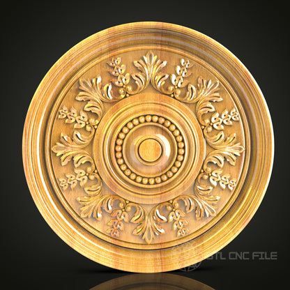 Renaissance Medallion STL Model for CNC Router - Classic Wall Decor, Artcam, Aspire, CNC Files