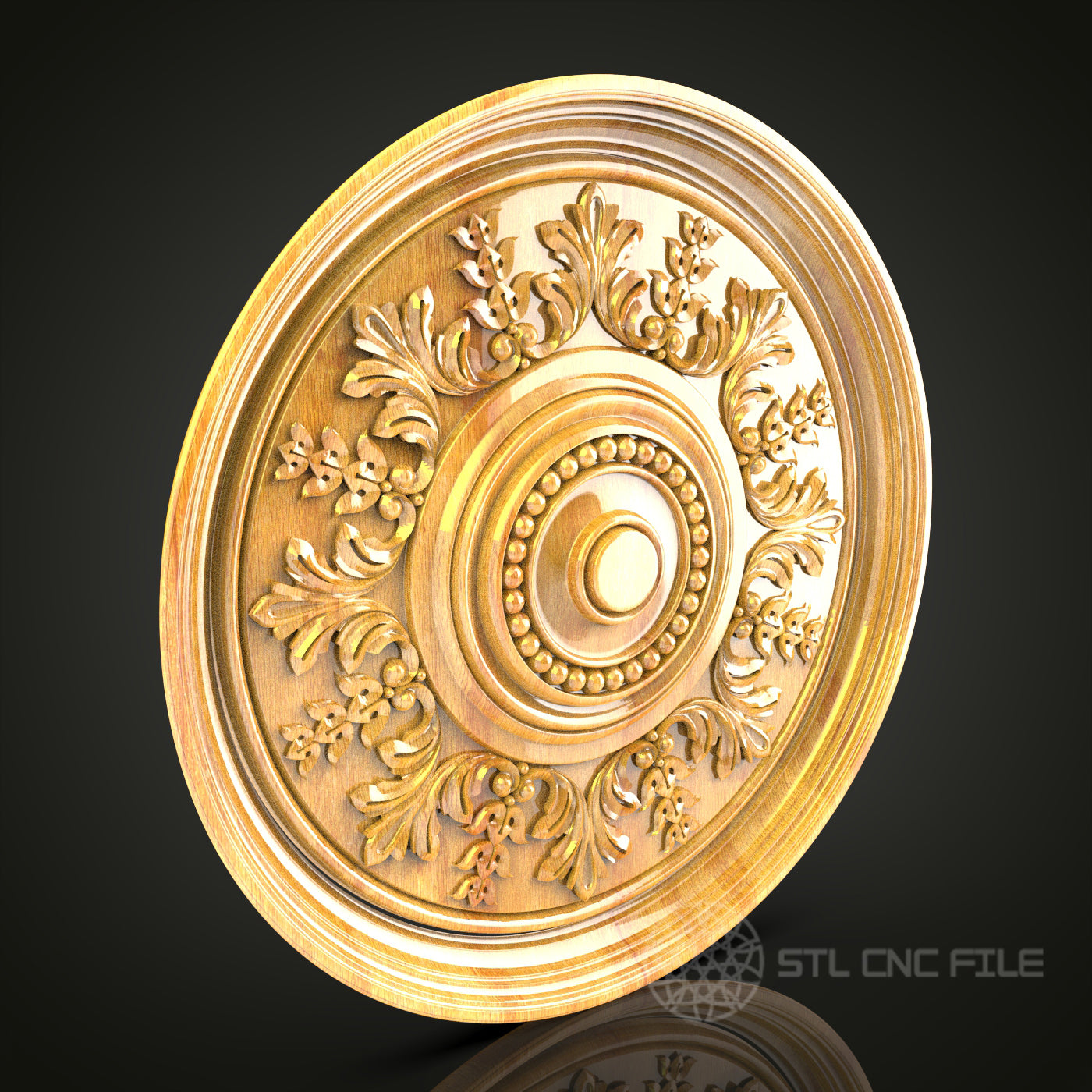 Renaissance Medallion STL Model for CNC Router - Classic Wall Decor, Artcam, Aspire, CNC Files