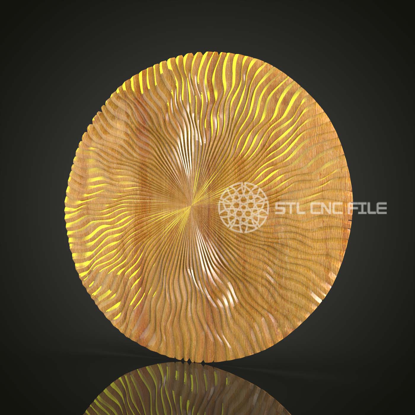 Radiant Coral Pattern STL for CNC, Oceanic Wood Art Design, Artcam Aspire Engraving File, Marine Inspired Wall Decor, Underwater Theme CNC Artwork