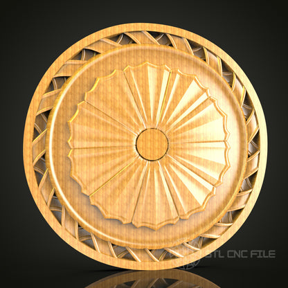 Radiant Sunburst STL Model for CNC Router and Engraving