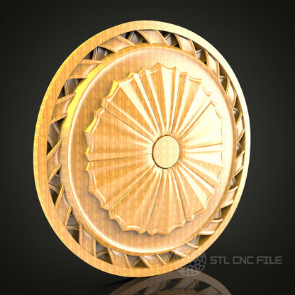 Radiant Sunburst STL Model for CNC Router and Engraving